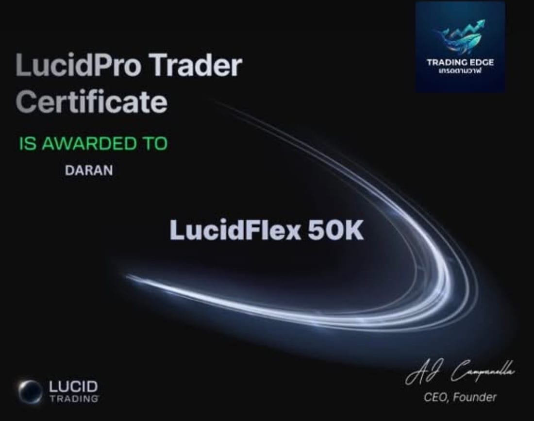 LucidPro LucidFlex 50K Trader certificate