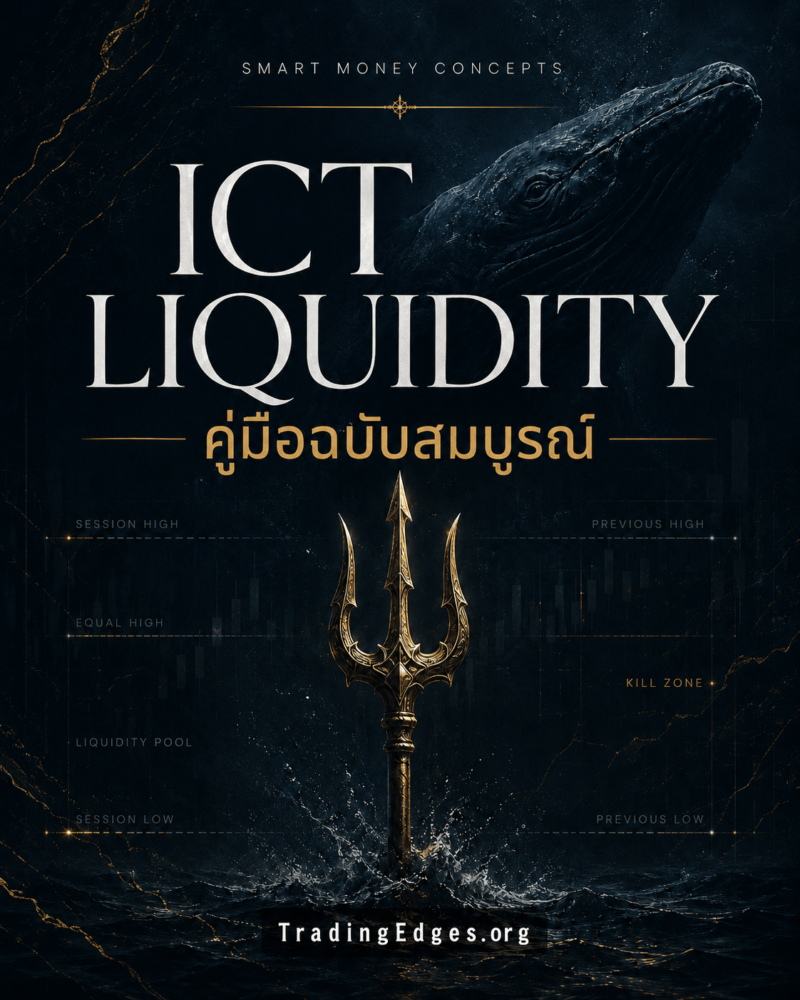 ICT Liquidity คู่มือฉบับสมบูรณ์ — 4 ระดับ Liquidity รายวันที่ต้อง mark ก่อนเทรด · ซีรีส์ Premium ICT จาก TradingEdges 2026